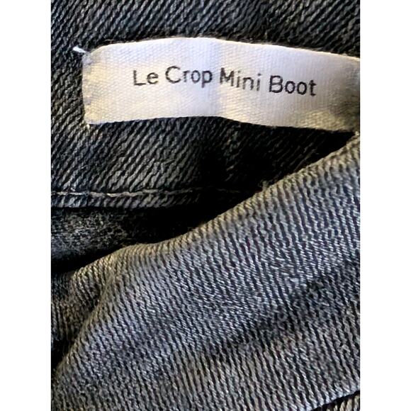 Frame Denim Women's Le Crop Mini Boot Jeans Sz 25 Raw Hem Charcoal Black - Picture 6 of 6